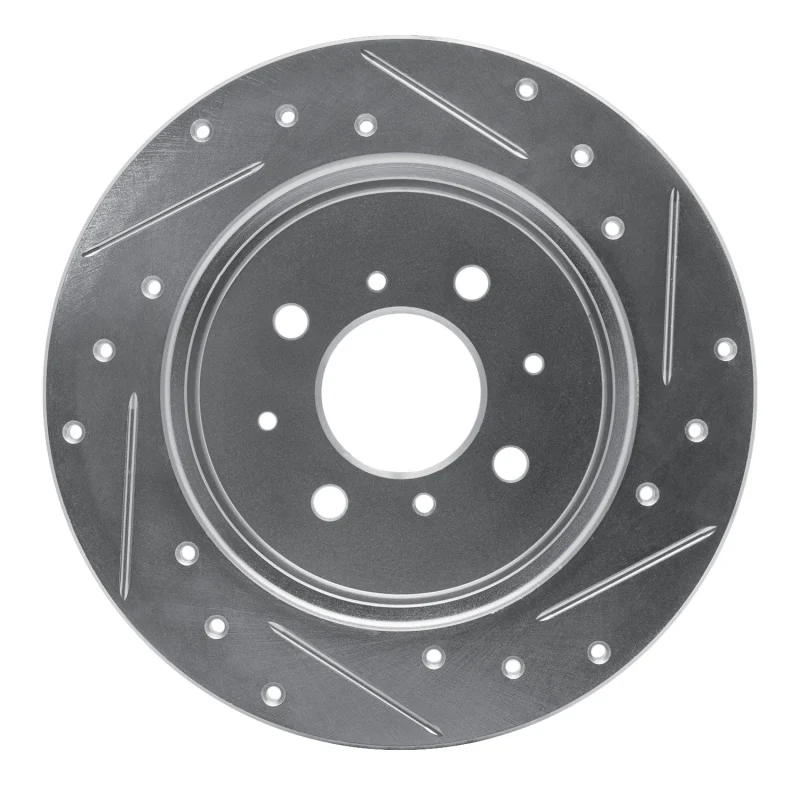 R1 01-05 Acura EL Rear Left Drilled & Slotted Silver Brake Rotor - Image 5