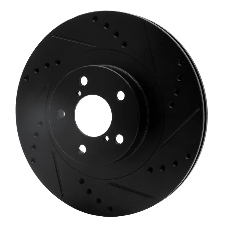 R1 01-08 Saab 9-2X Front Right Drilled & Slotted Black Brake Rotor - Image 5