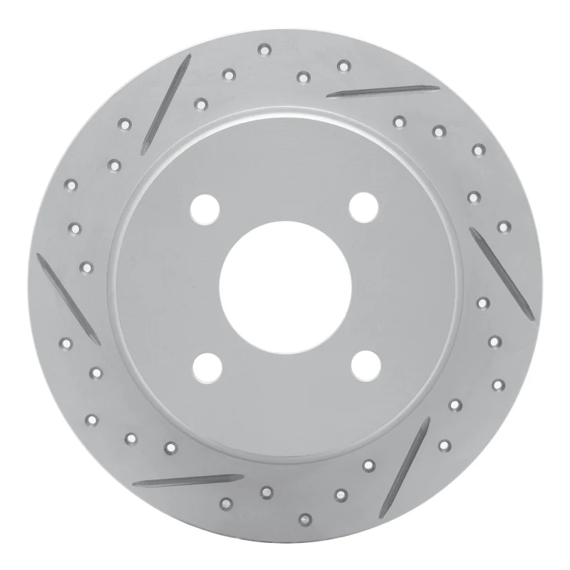 R1 01-19 Ford Focus Rear Left Drilled & Slotted Geo-Carbon Rotor