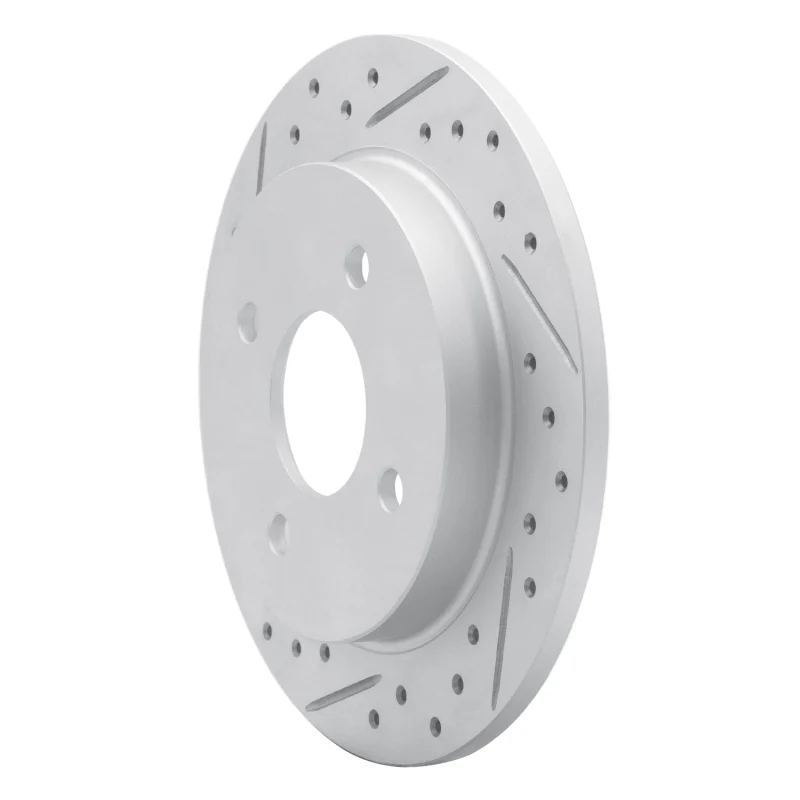 R1 01-19 Ford Focus Rear Left Drilled & Slotted Geo-Carbon Rotor - Image 2