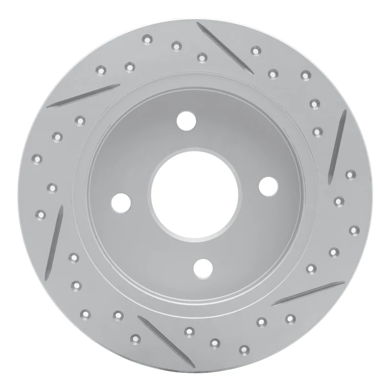 R1 01-19 Ford Focus Rear Left Drilled & Slotted Geo-Carbon Rotor - Image 3