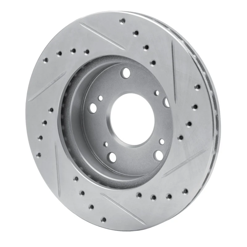 R1 02-15 Acura RSX Front Left Drilled & Slotted Silver Brake Rotor - Image 4
