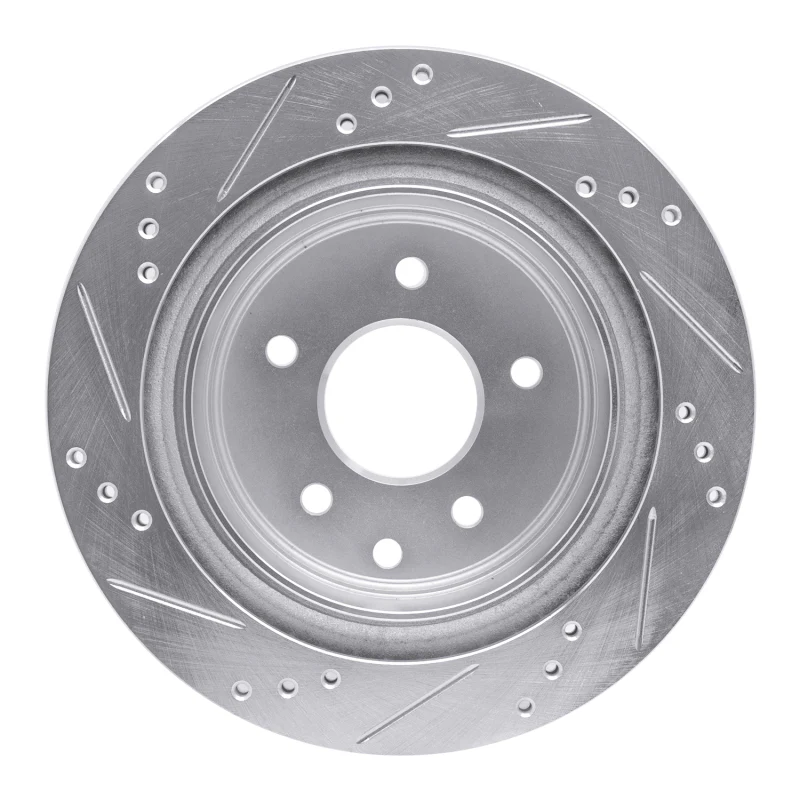 R1 02-25 Infiniti G35 Rear Right Drilled & Slotted Silver Brake Rotor - Image 4