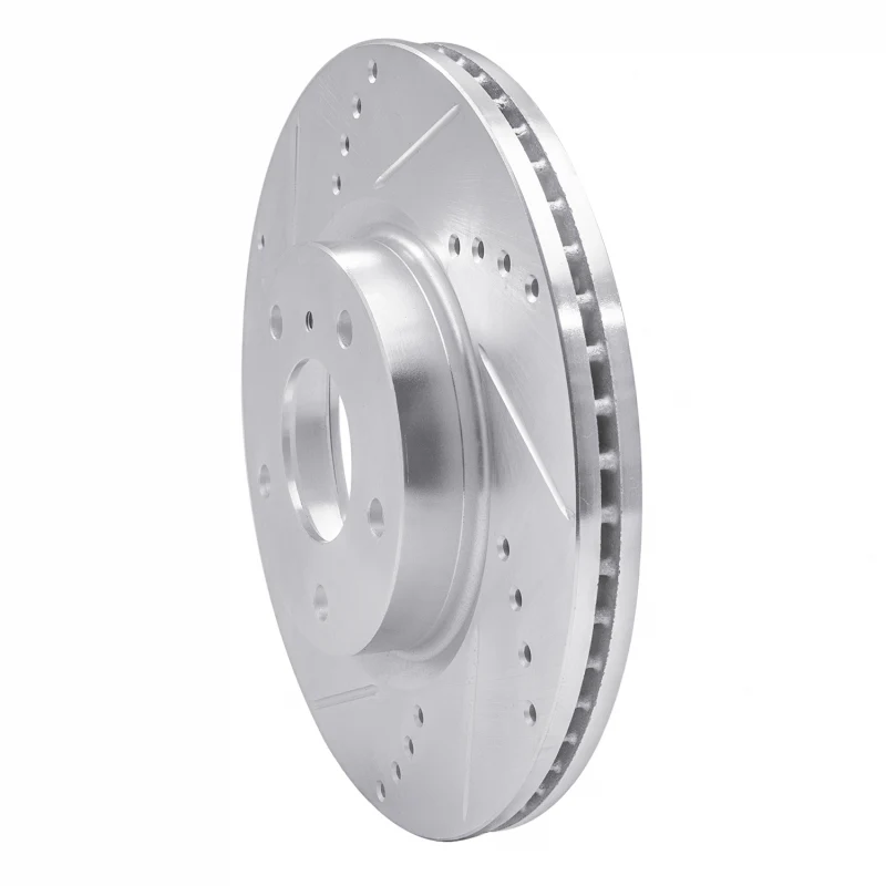 R1 03-05 Infiniti G35 Front Left Drilled & Slotted Silver Brake Rotor - Image 4