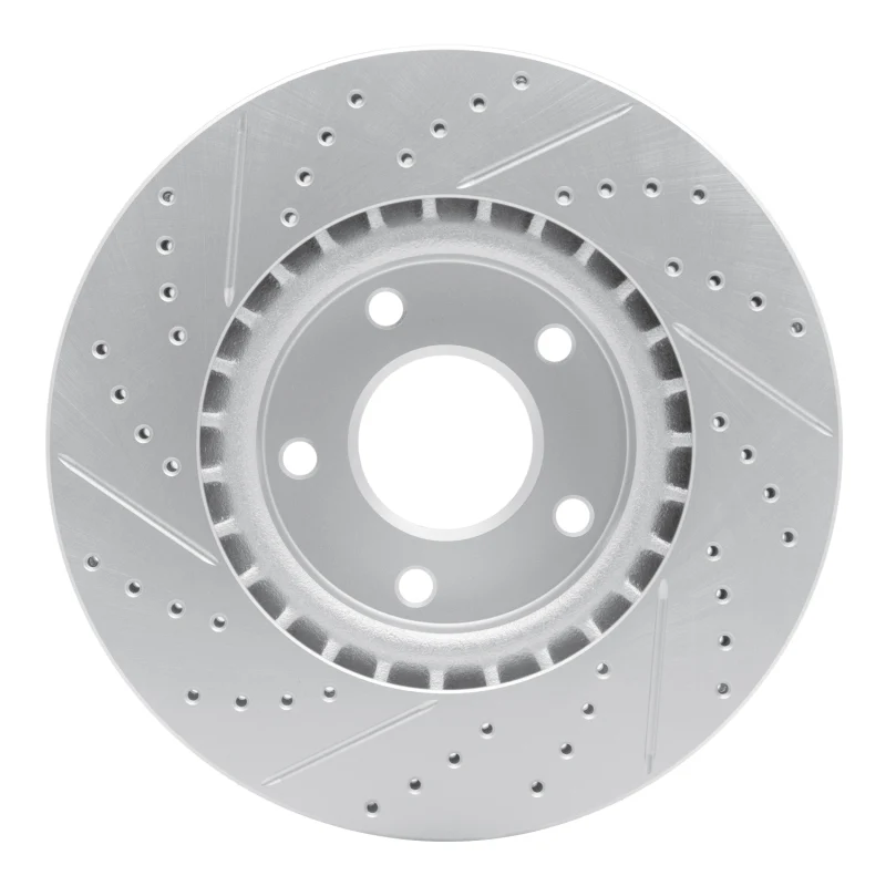 R1 03-05 Infiniti G35 Front Right Drilled & Slotted Geo-Carbon Rotor - Image 2