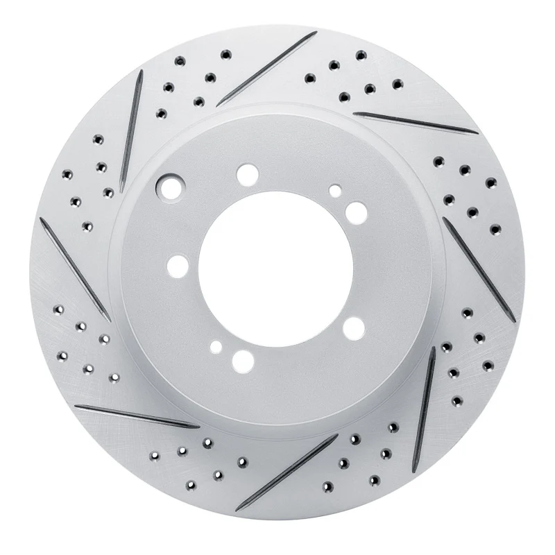 R1 03-06 Mitsubishi Lancer Rear Left Drilled & Slotted Geo-Carbon Rotor