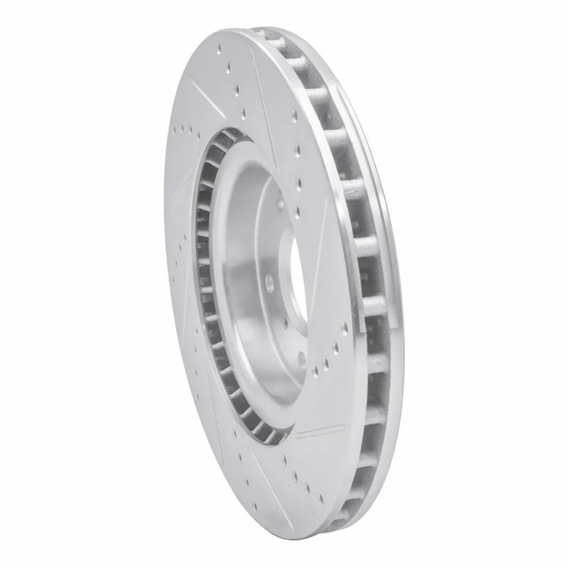 R1 03-08 Infiniti G35 Front Left Drilled & Slotted Silver Brake Rotor - Image 3
