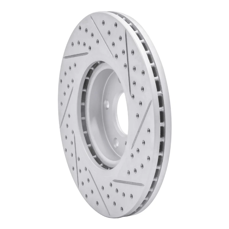 R1 03-23 Infiniti Q40 Front Left Drilled & Slotted Geo-Carbon Rotor - Image 2