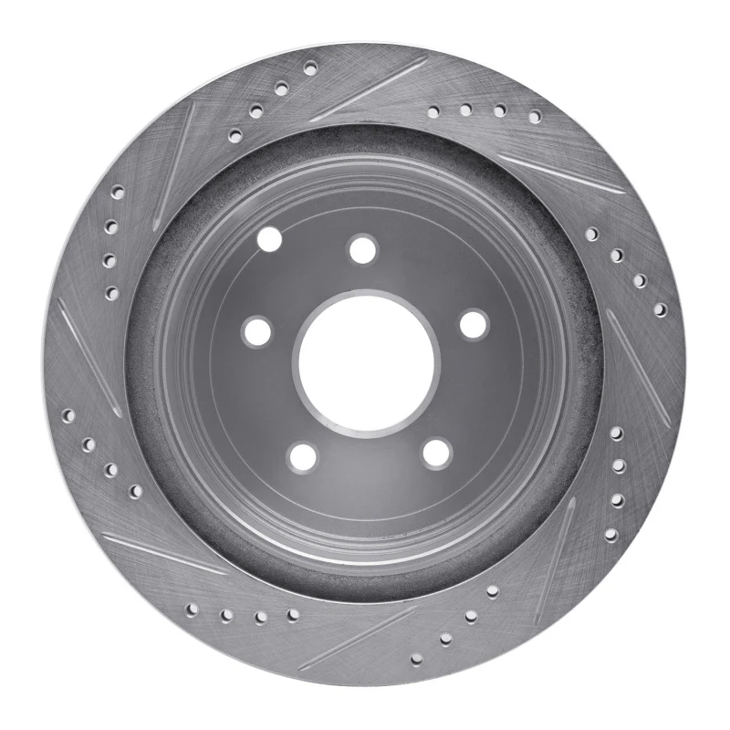 R1 03-24 Infiniti FX45 Rear Right Drilled & Slotted Silver Brake Rotor - Image 2