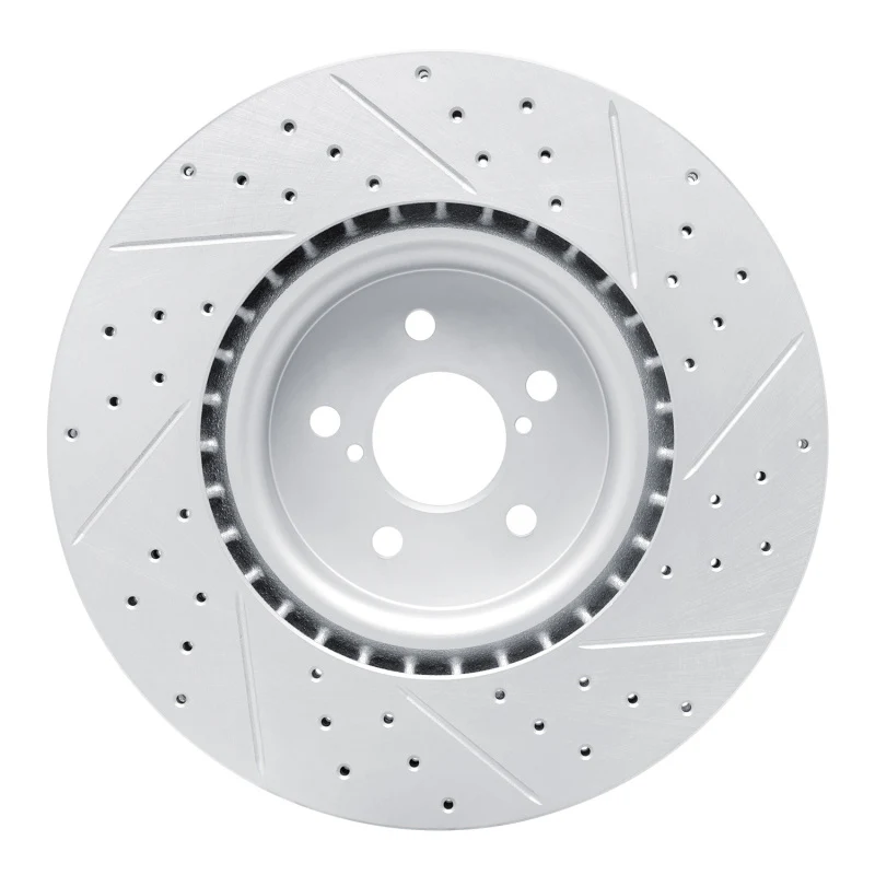 R1 03-25 Subaru BRZ Front Left Drilled & Slotted Geo-Carbon Rotor - Image 3