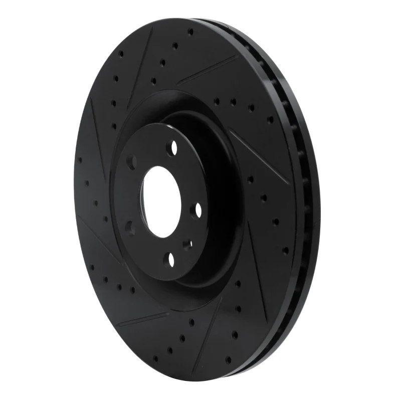 R1 04-09 Audi S4 Front Left Drilled & Slotted Black Brake Rotor - Image 4