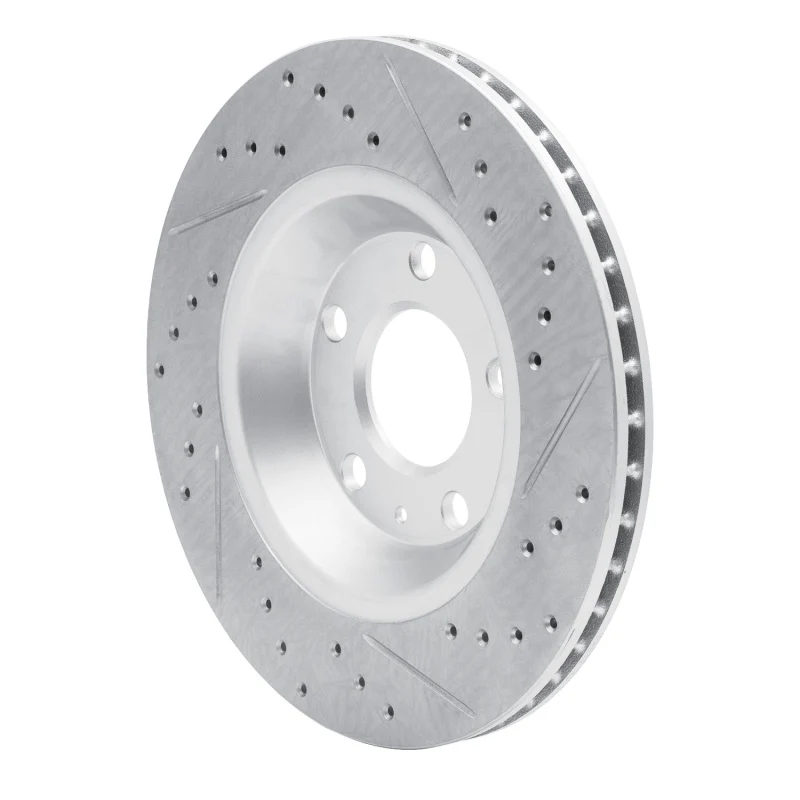 R1 04-09 Audi S4 Rear Left Drilled & Slotted Geo-Carbon Rotor - Image 4