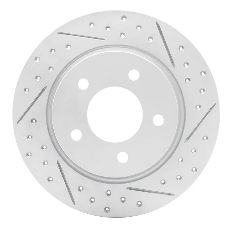 R1 04-13 Mazda 3 Rear Right Drilled & Slotted Geo-Carbon Rotor