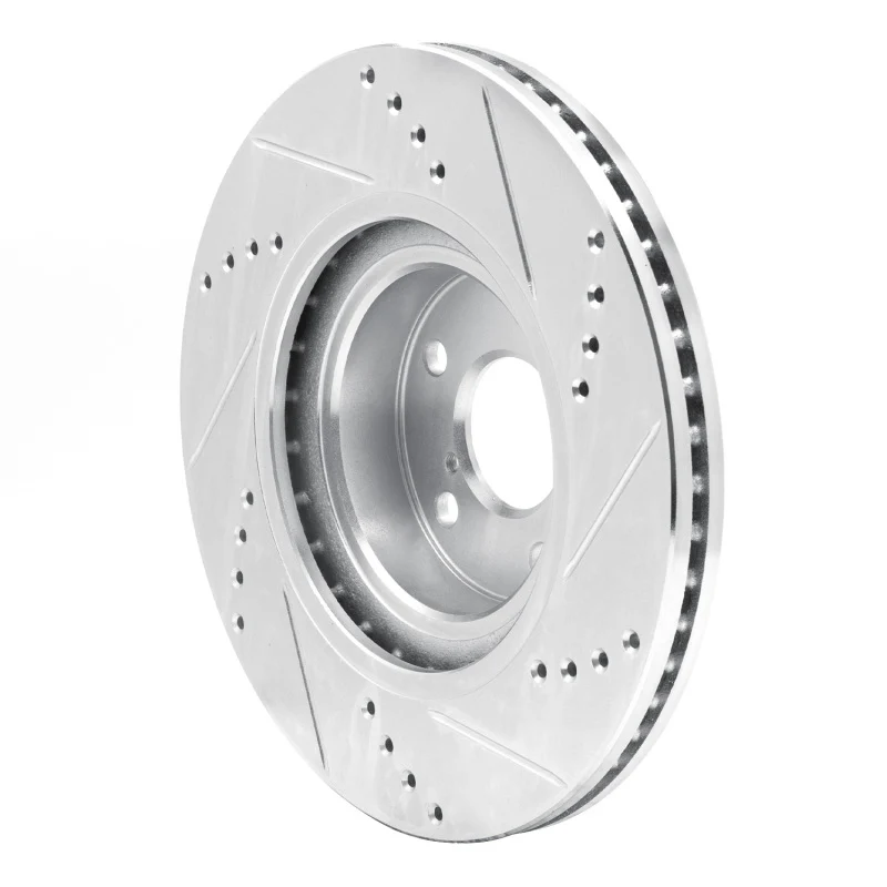 R1 04-25 Scion FR-S Front Left Drilled & Slotted Silver Brake Rotor - Image 3