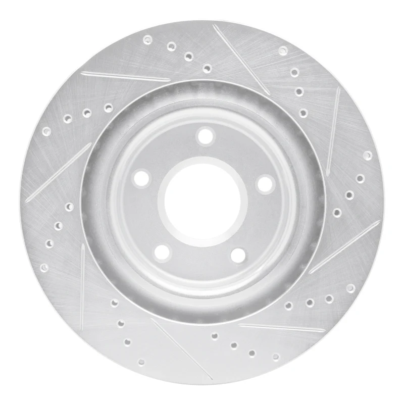 R1 05-13 Cadillac XLR Front Left Drilled & Slotted Silver Brake Rotor - Image 4