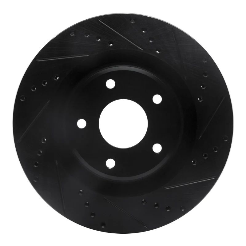 R1 05-13 Cadillac XLR Front Right Drilled & Slotted Black Brake Rotor