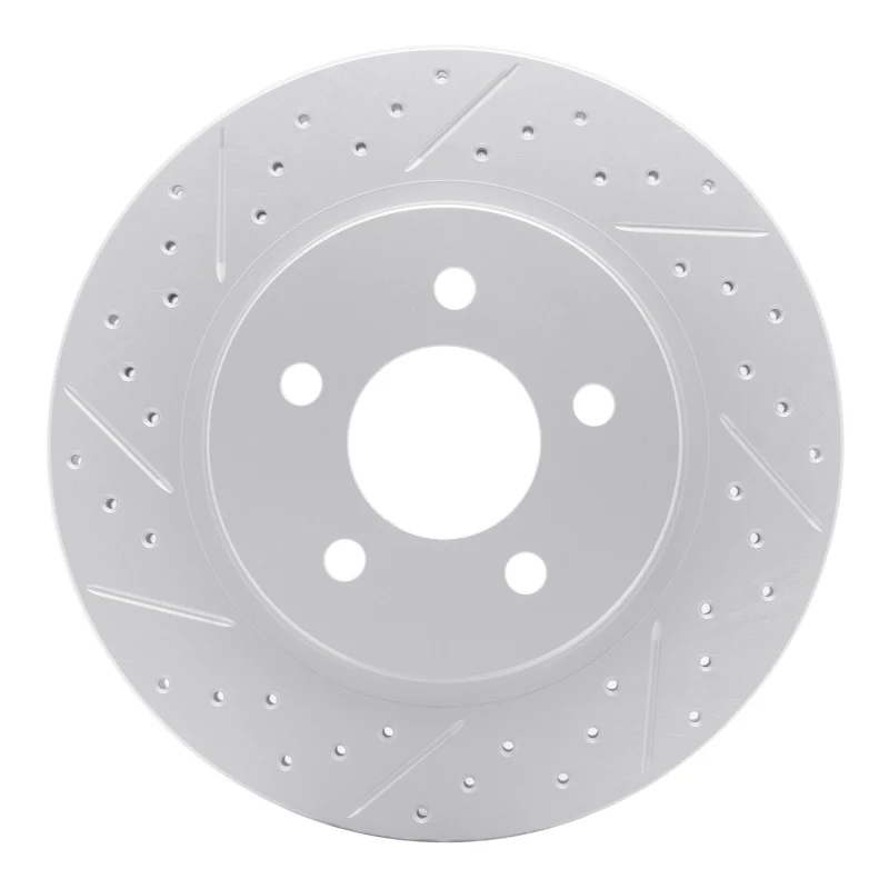 R1 05-14 Ford Mustang Rear Left Drilled & Slotted Geo-Carbon Rotor