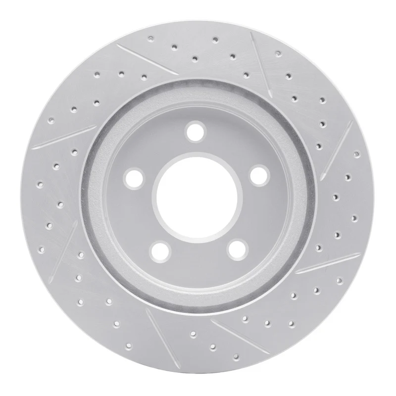 R1 05-14 Ford Mustang Rear Left Drilled & Slotted Geo-Carbon Rotor - Image 3