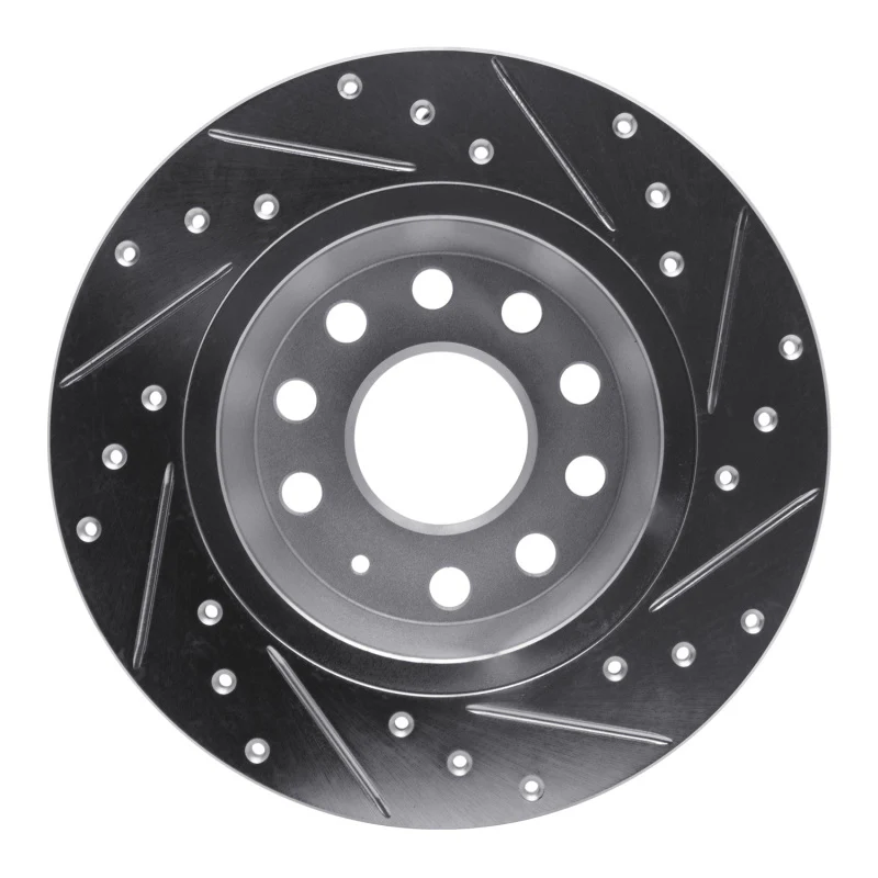 R1 05-18 Audi Q3 (Mexico) Rear Left Drilled & Slotted Silver Brake Rotor - Image 5