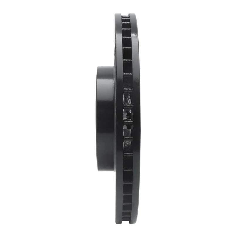 R1 05-18 Subaru Forester Front Right Drilled & Slotted Black Brake Rotor - Image 5