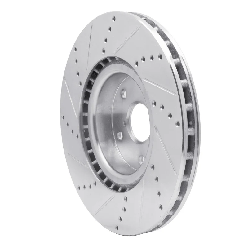 R1 05-20 Subaru WRX Front Right Drilled & Slotted Silver Brake Rotor - Image 3