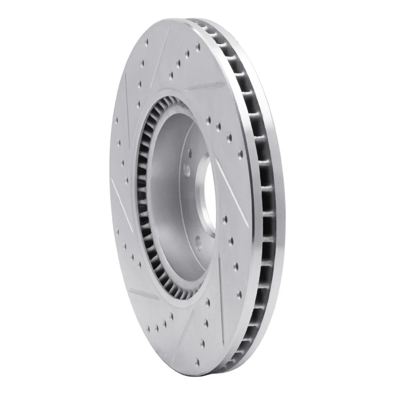R1 05-24 Hyundai TUCSON Front Right Drilled & Slotted Silver Brake Rotor - Image 4