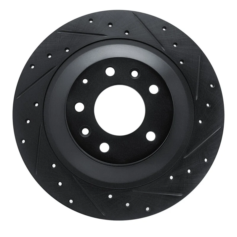 R1 06-07 Mazda 6 Rear Right Drilled & Slotted Black Brake Rotor - Image 6