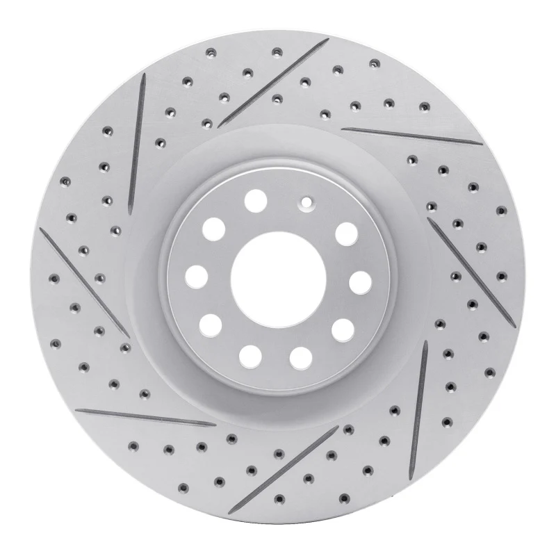 R1 06-13 Audi S3 (Mexico) Front Left Drilled & Slotted Geo-Carbon Rotor