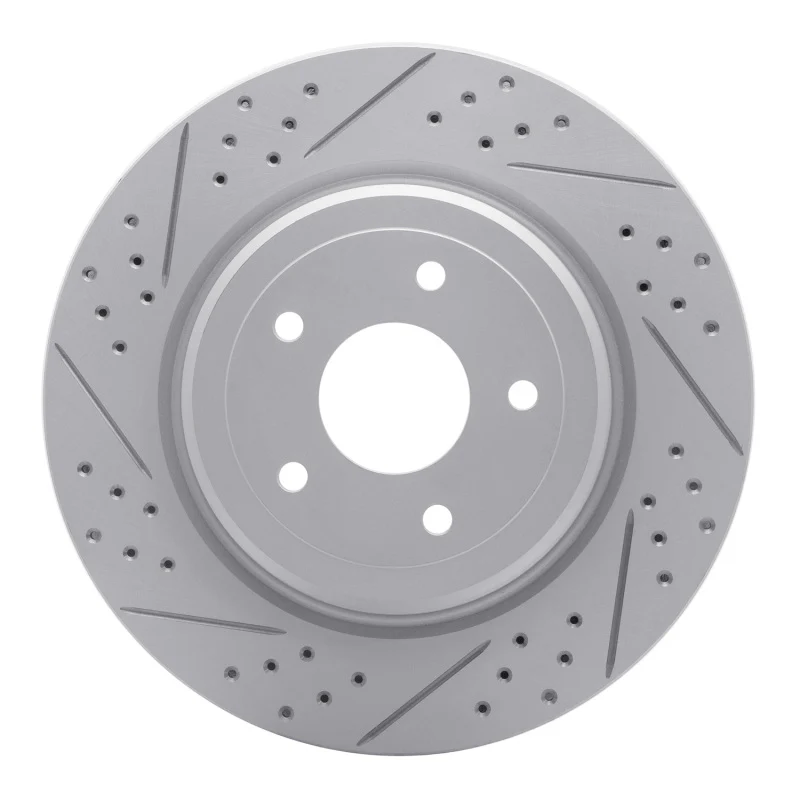 R1 06-13 Chevrolet Corvette Rear Left Drilled & Slotted Geo-Carbon Rotor