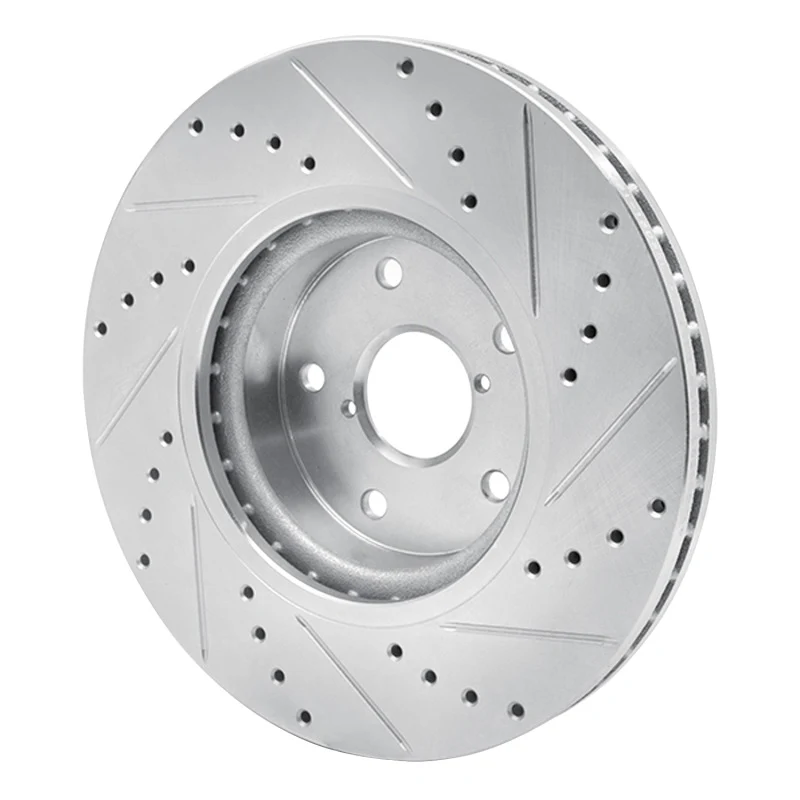 R1 06-21 Subaru Legacy Front Left Drilled & Slotted Silver Brake Rotor - Image 5