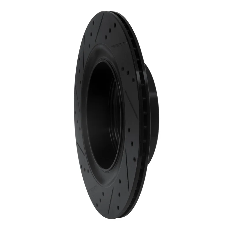 R1 07-15 Infiniti G35 Rear Right Drilled & Slotted Black Brake Rotor - Image 2