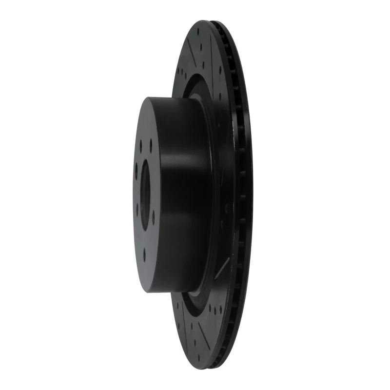 R1 07-15 Infiniti G35 Rear Right Drilled & Slotted Black Brake Rotor - Image 5
