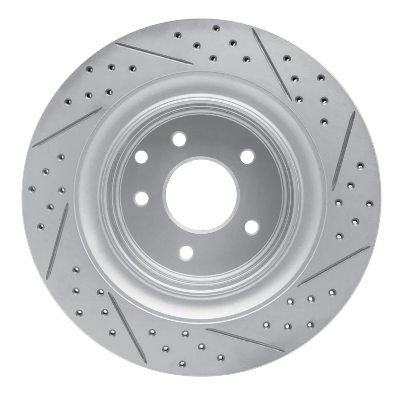 R1 07-15 Infiniti G37 Rear Left Drilled & Slotted Geo-Carbon Rotor - Image 4
