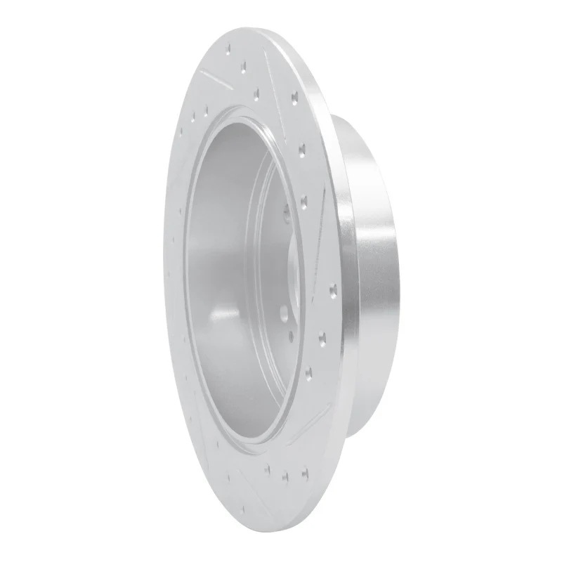 R1 07-15 Mitsubishi Outlander Rear Left Drilled & Slotted Silver Brake Rotor - Image 4