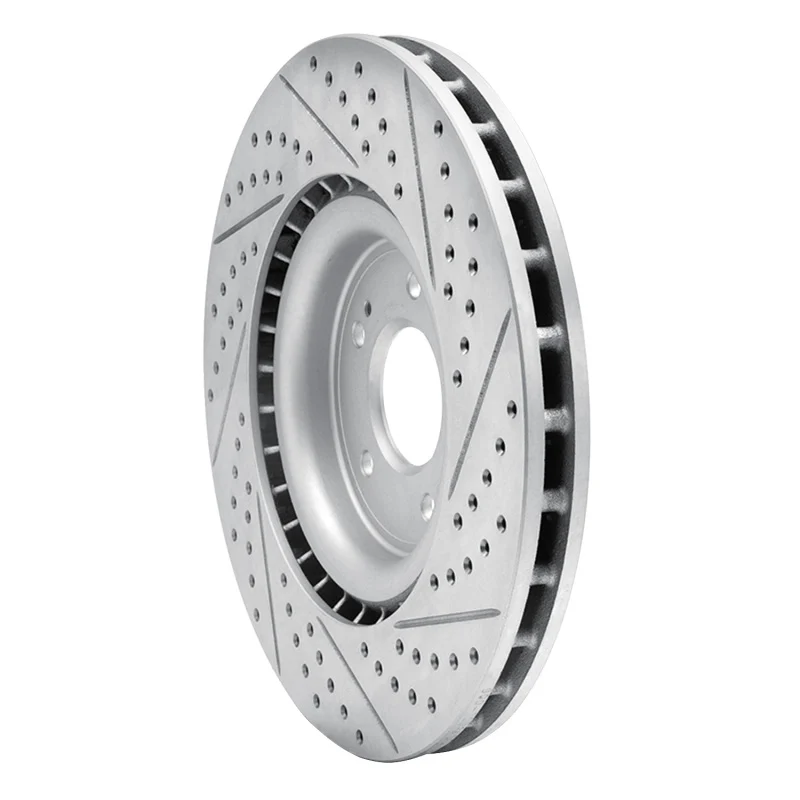 R1 08-15 Mitsubishi Lancer Front Left Drilled & Slotted Geo-Carbon Rotor - Image 2