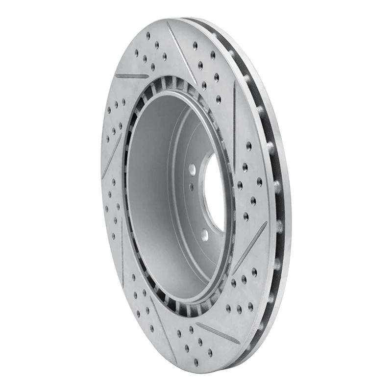 R1 08-15 Mitsubishi Lancer Rear Left Drilled & Slotted Geo-Carbon Rotor - Image 4