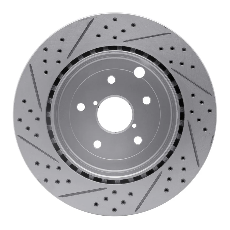 R1 08-20 Subaru WRX Sti Rear Right Drilled & Slotted Geo-Carbon Rotor - Image 4