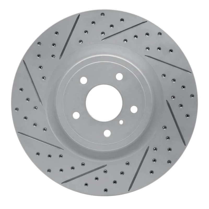 R1 08-25 Infiniti FX50 Front Left Drilled & Slotted Geo-Carbon Rotor