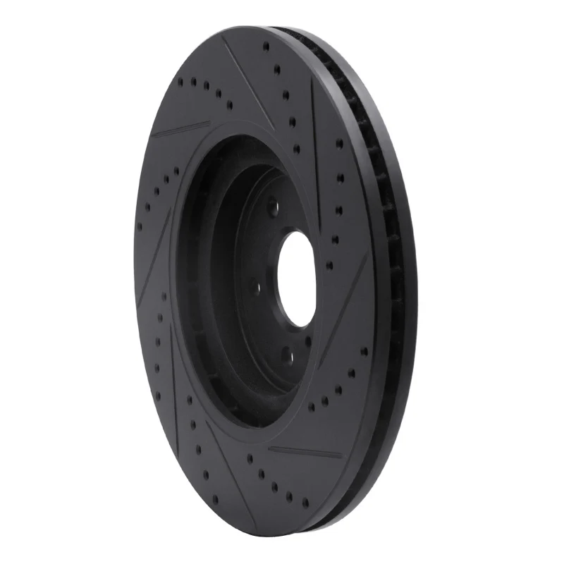 R1 08-25 Infiniti QX70 Front Left Drilled & Slotted Black Brake Rotor - Image 4