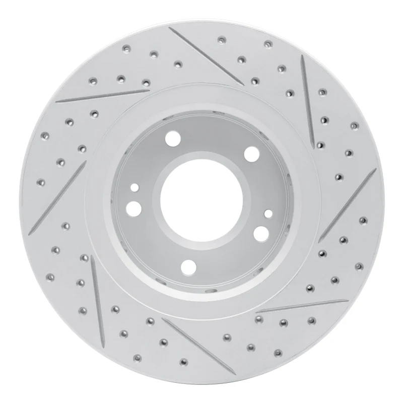 R1 09-15 Mitsubishi Lancer Front Left Drilled & Slotted Geo-Carbon Rotor - Image 4