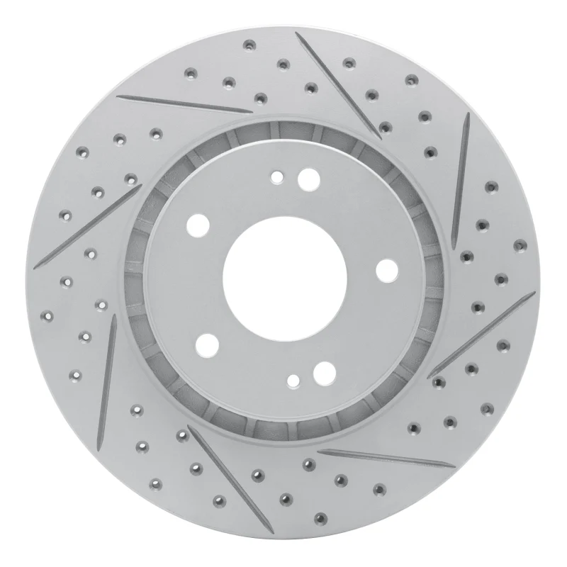 R1 09-15 Mitsubishi Lancer Front Right Drilled & Slotted Geo-Carbon Rotor