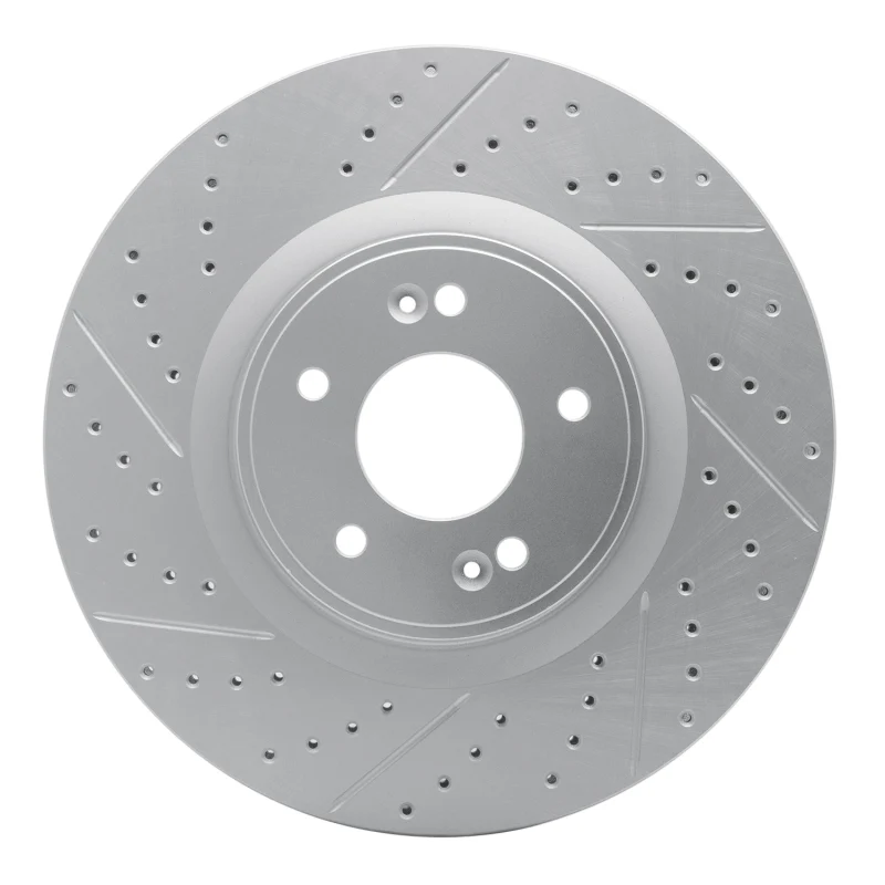 R1 10-16 Hyundai Genesis Coupe Front Left Drilled & Slotted Geo-Carbon Rotor