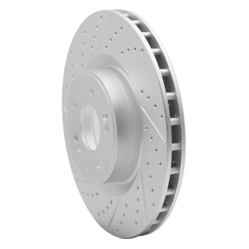 R1 10-16 Hyundai Genesis Coupe Front Left Drilled & Slotted Geo-Carbon Rotor - Image 4
