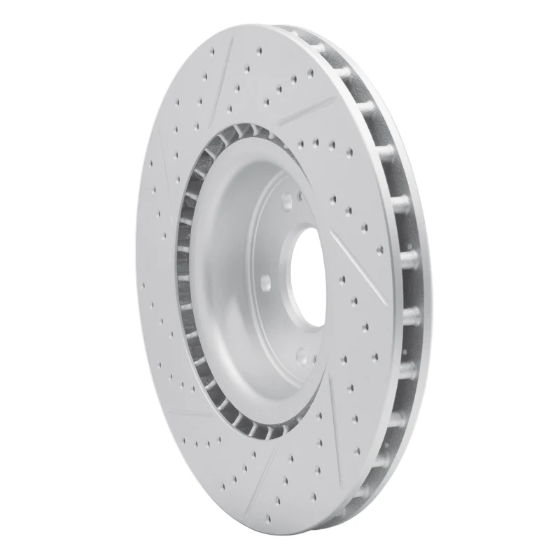 R1 10-16 Hyundai Genesis Coupe Front Right Drilled & Slotted Geo-Carbon Rotor - Image 5