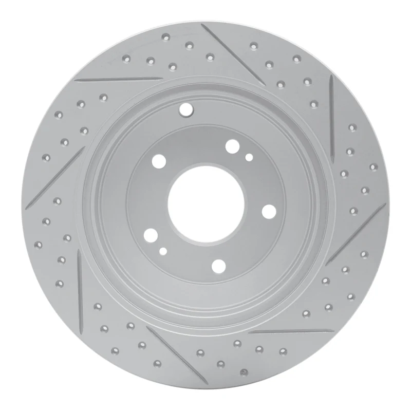 R1 10-16 Hyundai Genesis Coupe Rear Left Drilled & Slotted Geo-Carbon Rotor - Image 2