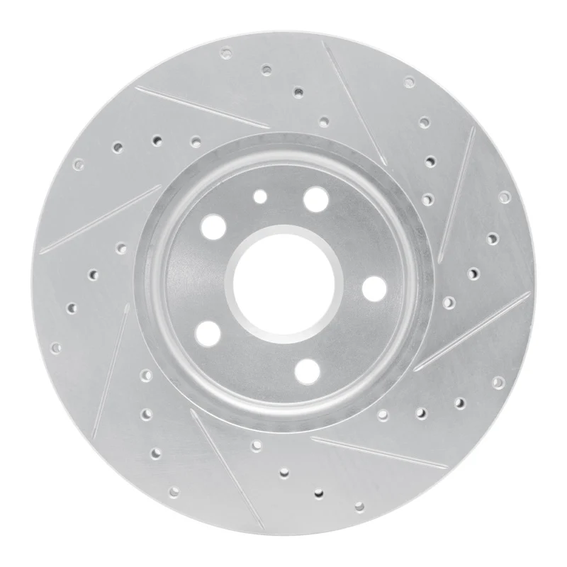 R1 10-25 Buick ALLURE Front Left Drilled & Slotted Silver Brake Rotor - Image 5