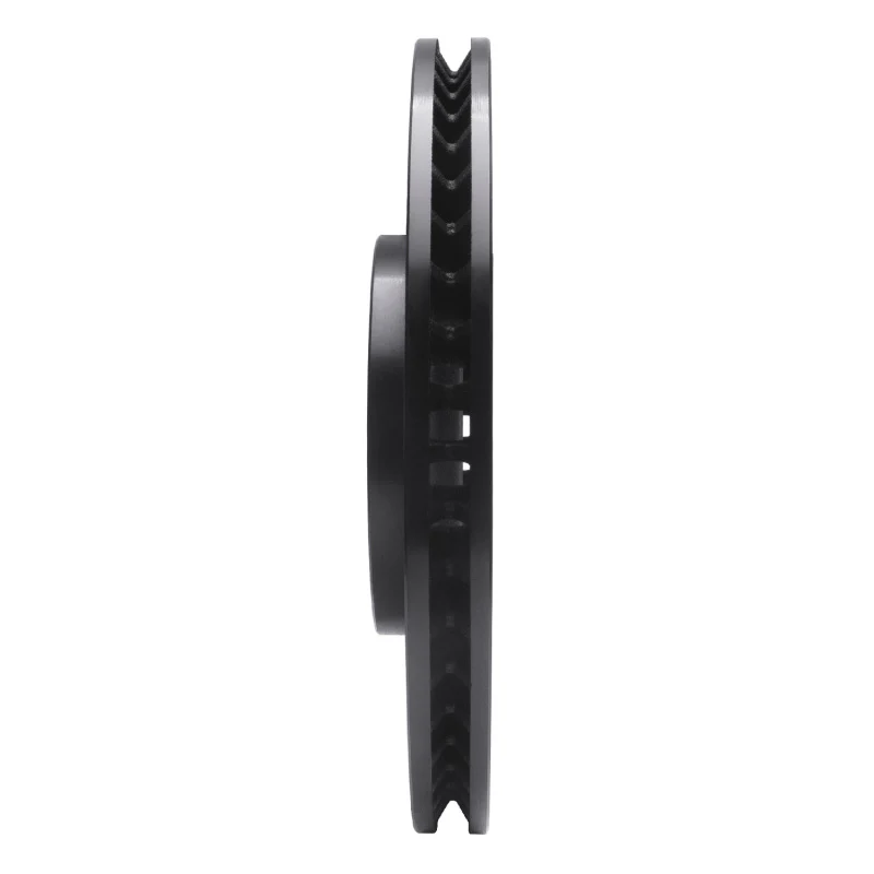 R1 11-14 Ford Mustang Front Right Drilled & Slotted Black Brake Rotor - Image 2