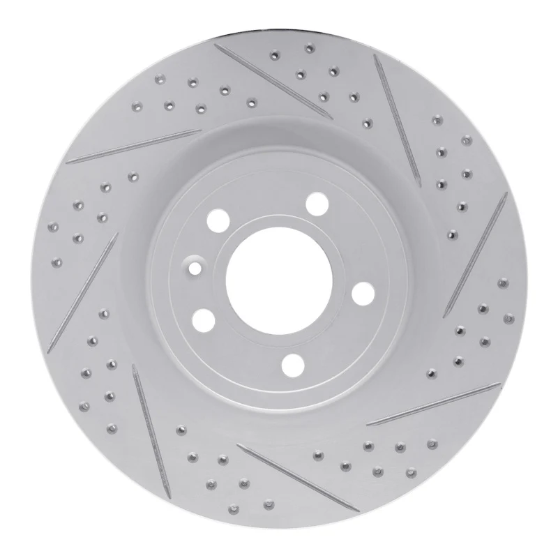 R1 11-14 Ford Mustang Front Right Drilled & Slotted Geo-Carbon Rotor