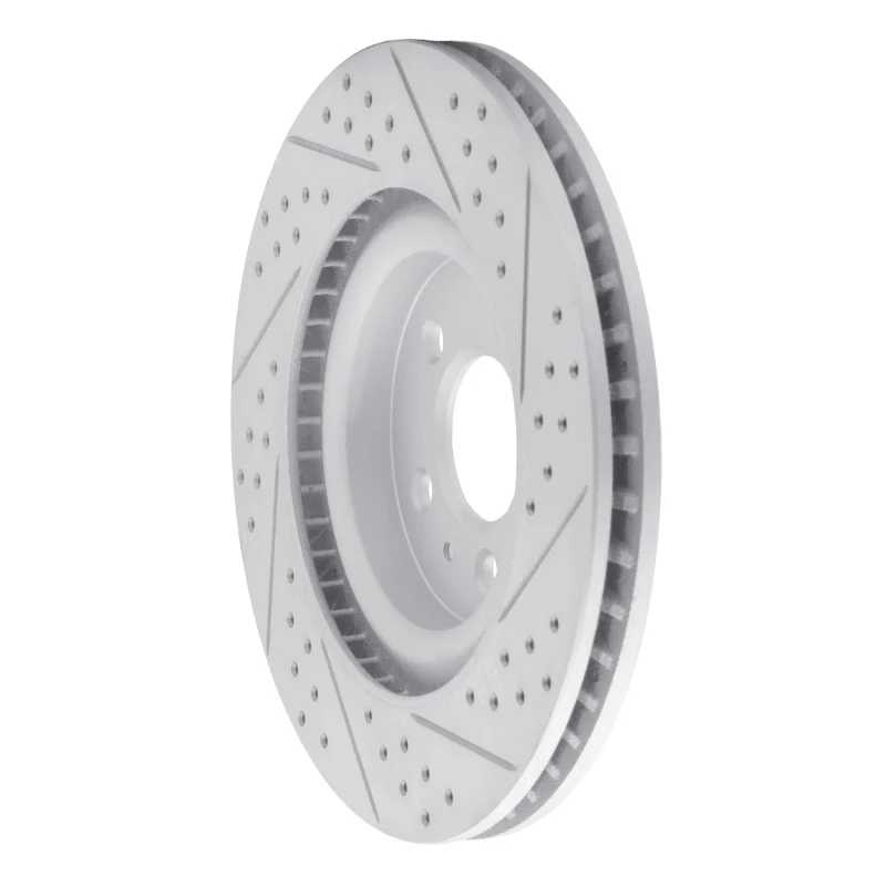 R1 11-14 Ford Mustang Front Right Drilled & Slotted Geo-Carbon Rotor - Image 3