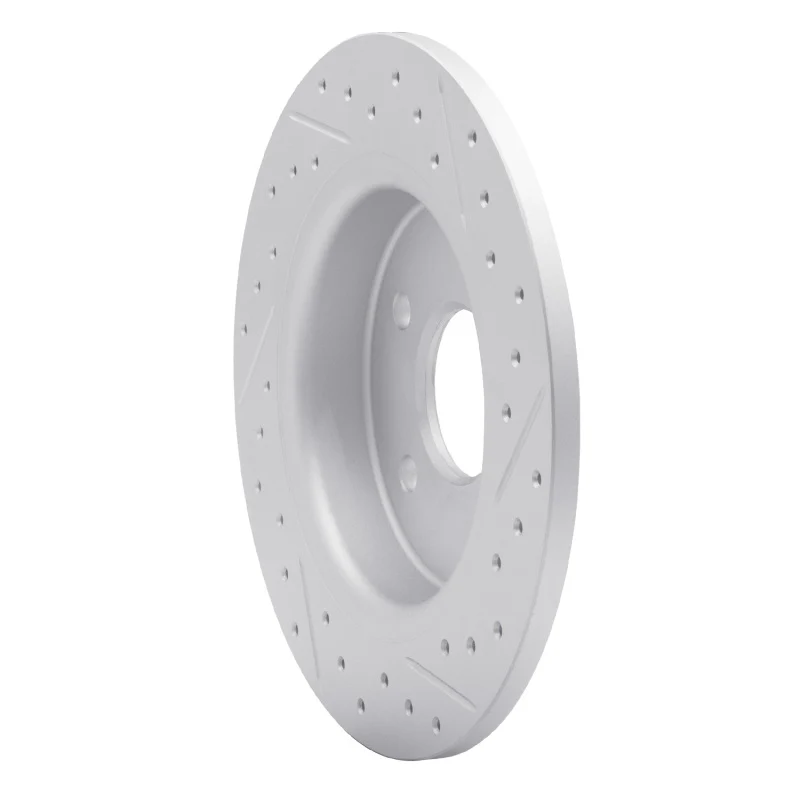 R1 12-18 Ford Focus Rear Left Drilled & Slotted Geo-Carbon Rotor - Image 2